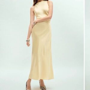 Reformation yellow Casette silk Maxi Dress